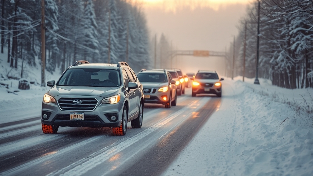 겨울철 대비 차량 월동 장비 준비 (realistic 스타일)