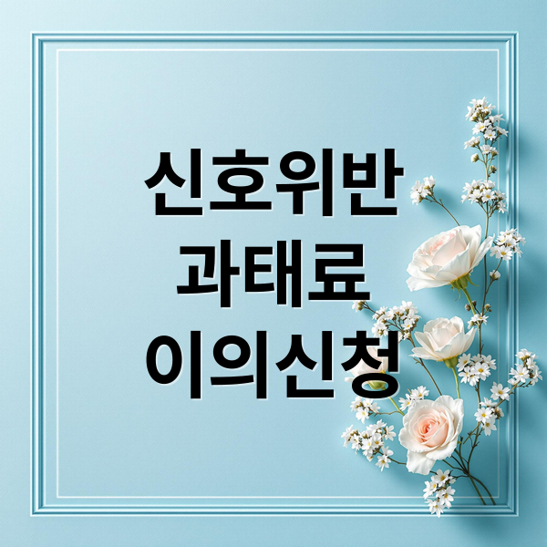 신호위반
과태료
이의신청 (신호위반 과태료 이의신청)