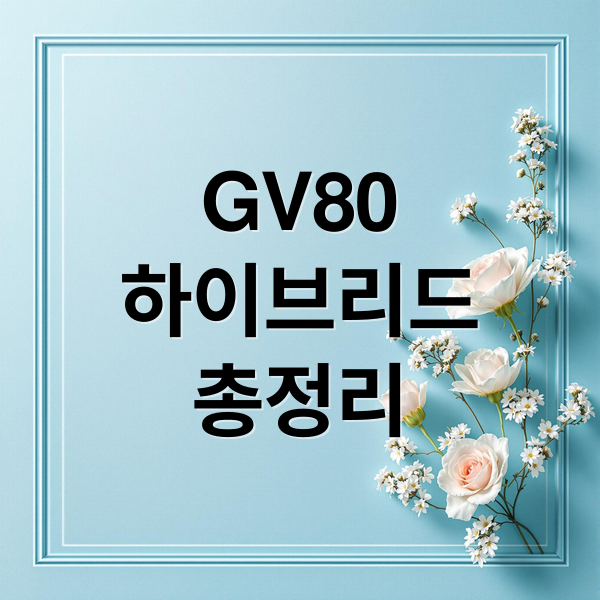 GV80
하이브리드
총정리 (GV80 하이브리드 가격)