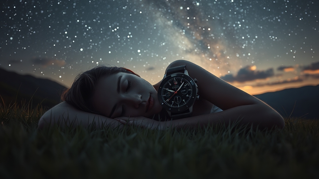 워치 수면 측정 원리 (realistic 스타일)