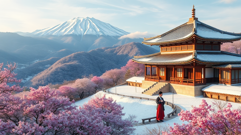 소백산 온천리조트 주변 관광지 (realistic 스타일)