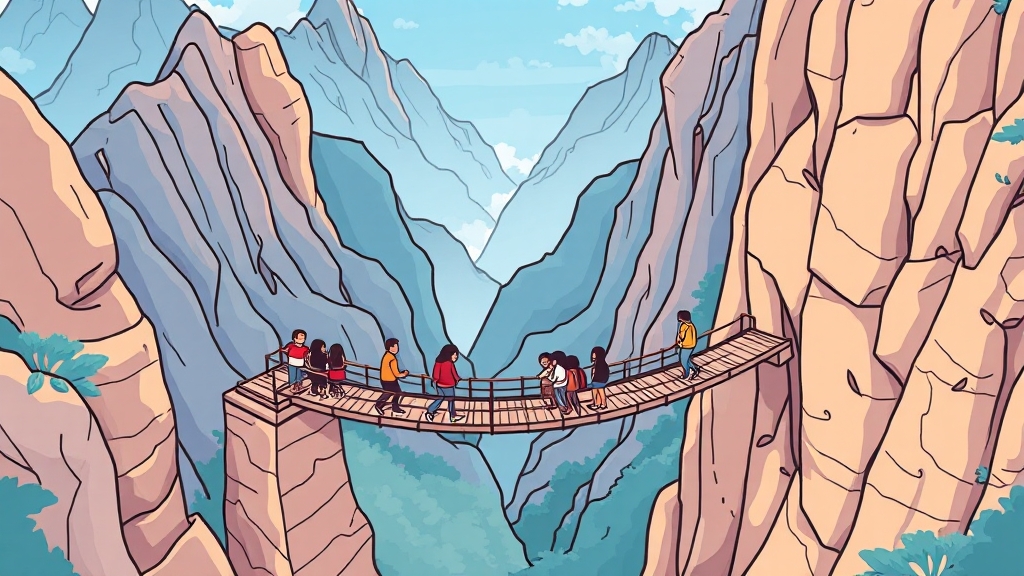 거창 출렁다리 소개 (cartoon 스타일)