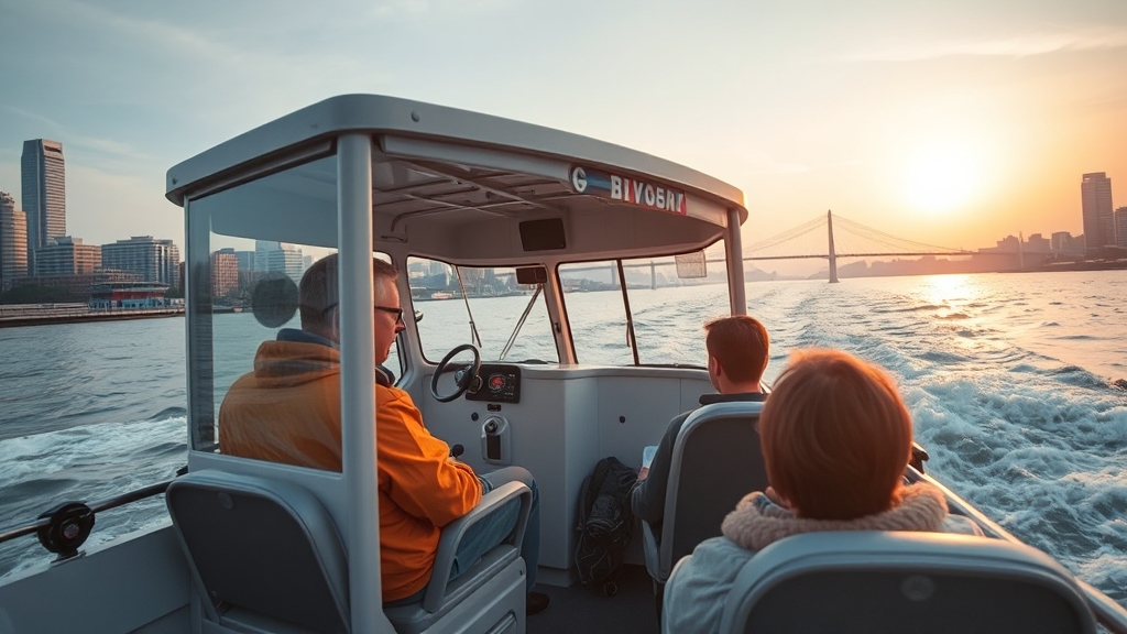 한강 버스, 안전할까? (realistic 스타일)