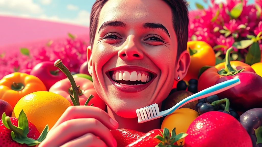 잇몸 문제 방지 습관 (popart 스타일)