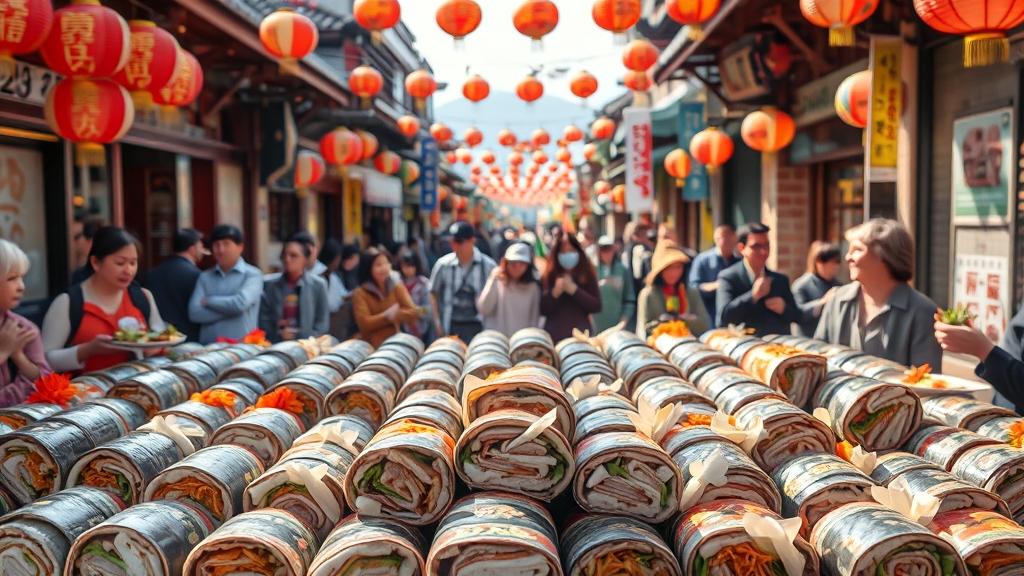 김천 김밥의 매력: 특별한 맛! (realistic 스타일)