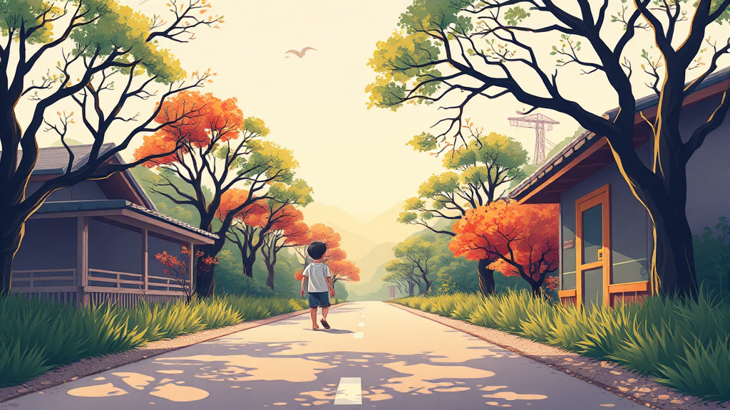 맨발 여행, 어린 시절 추억을 소환하는 시냅스 여행법 (illustration 스타일)