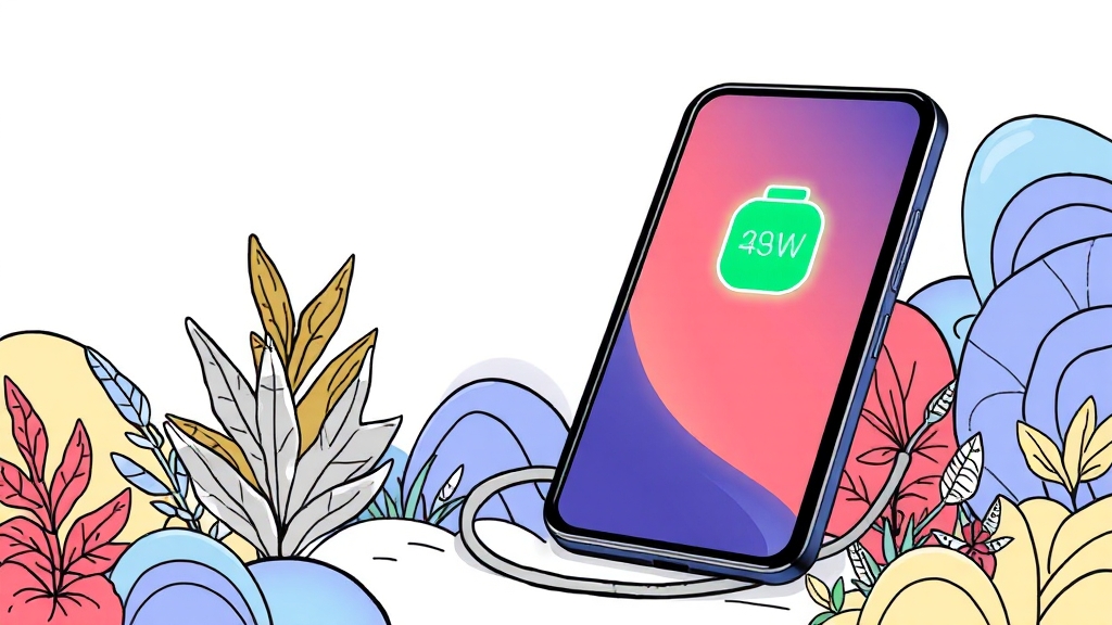 배터리 사용 시간 및 충전 속도 (illustration 스타일)