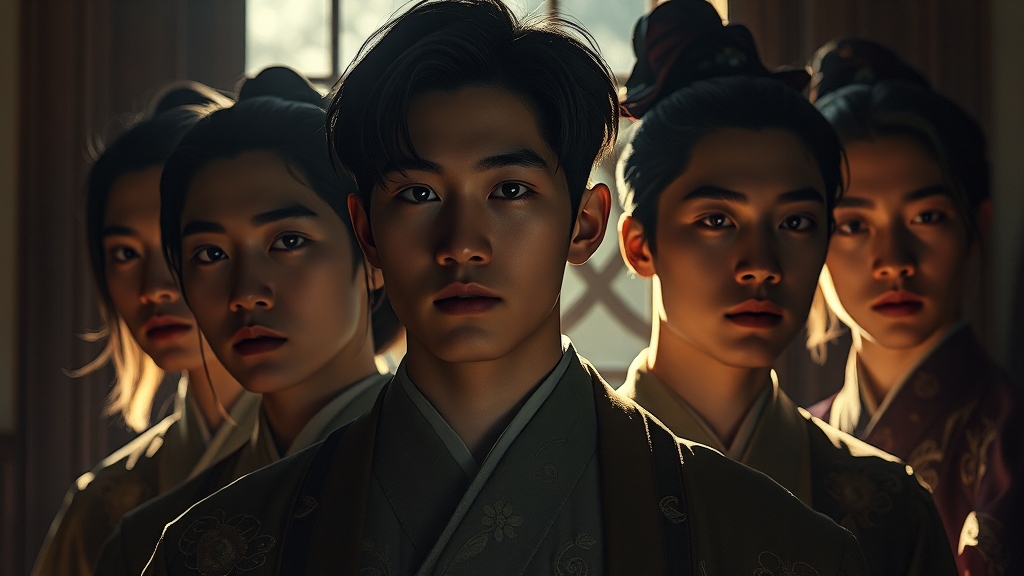 인물들의 과거와 현재 (realistic 스타일)