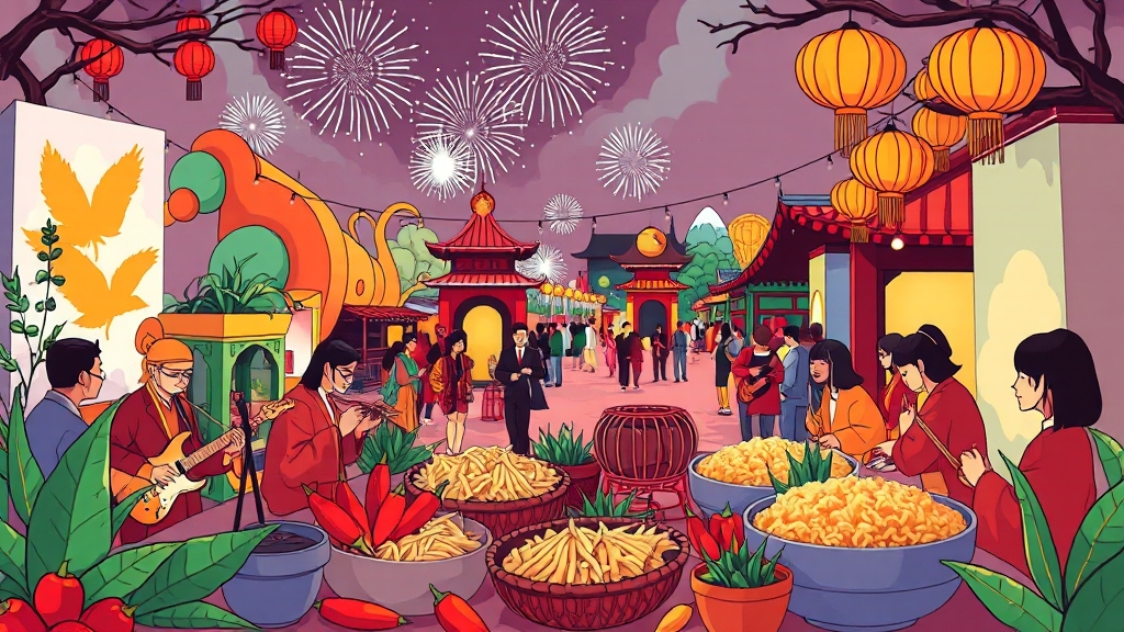 미식과 예술의 만남, 특별한 페스티벌 (cartoon 스타일)