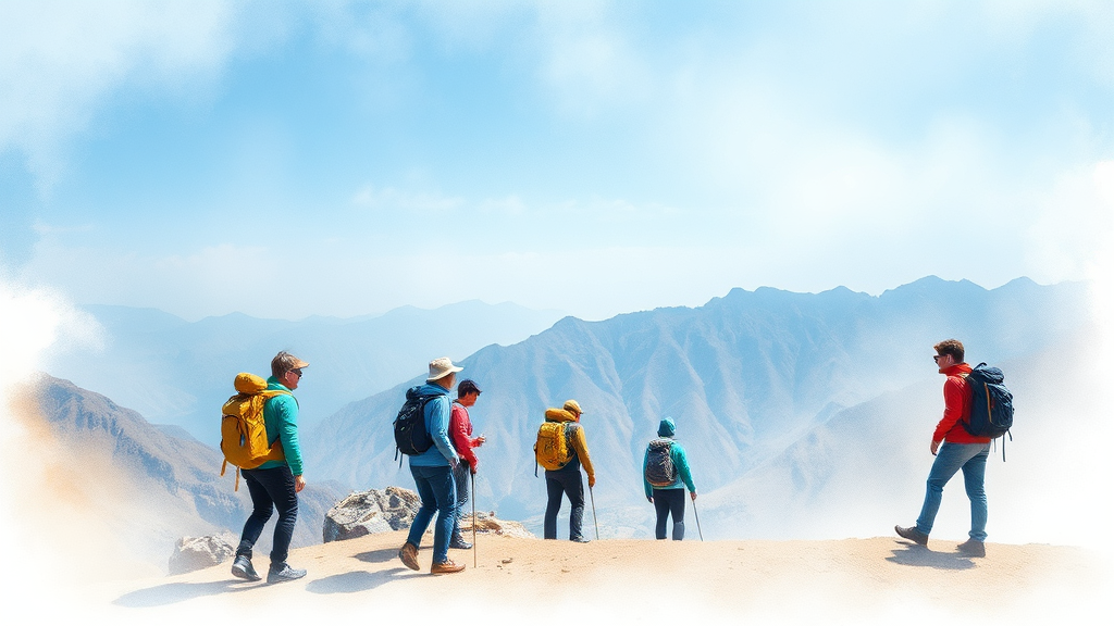 등반 전 확인 사항 (예약, 준비물) (watercolor 스타일)