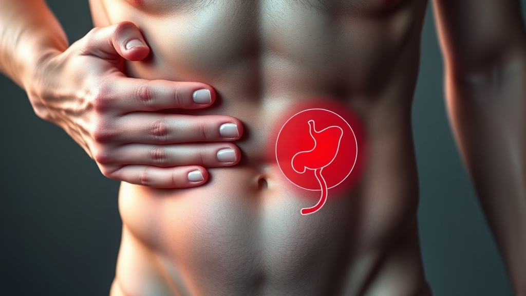 맹장염 초기 증상 자가진단 (realistic 스타일)