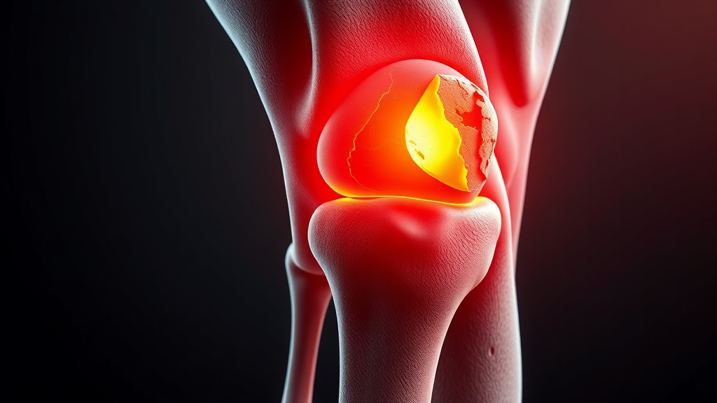 무릎 연골, 닳고 염증 생기는 이유 (realistic 스타일)