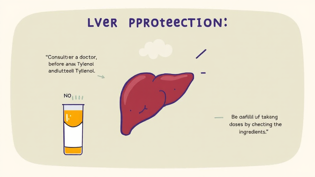타이레놀 복용 시 주의사항은? (cartoon 스타일)