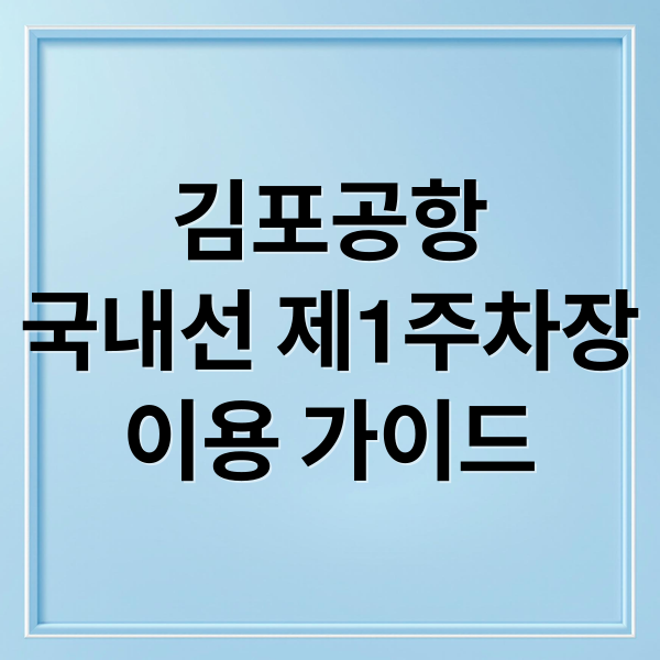 김포공항
국내선 제1주차장
이용 가이드 (김포공항 국내선 제1주차장)