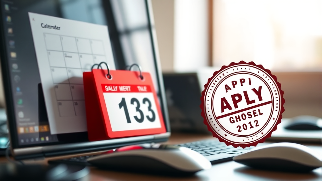 시험 일정 확인하세요! (realistic 스타일)