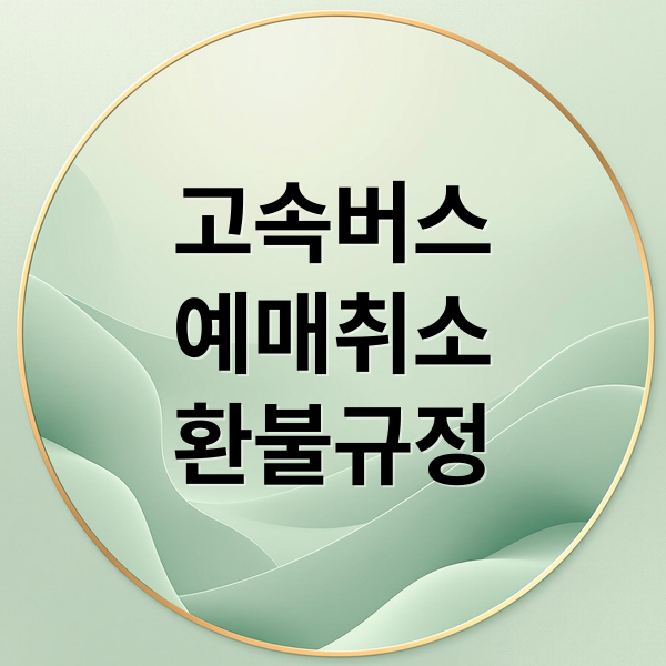 고속버스
예매취소
환불규정 (고속버스 예매 환불 방법)