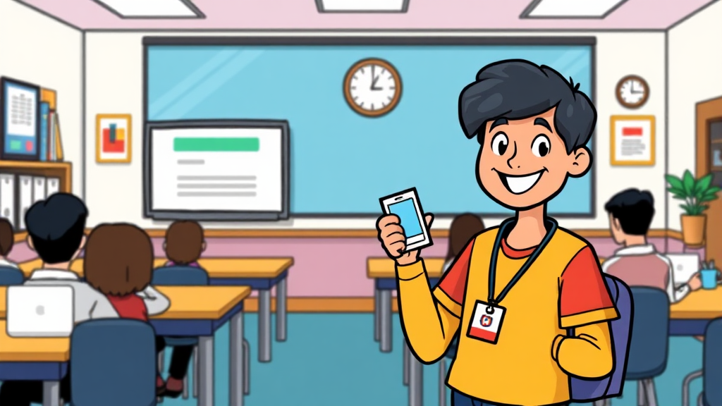 교육디지털원패스 가입 방법 (cartoon 스타일)