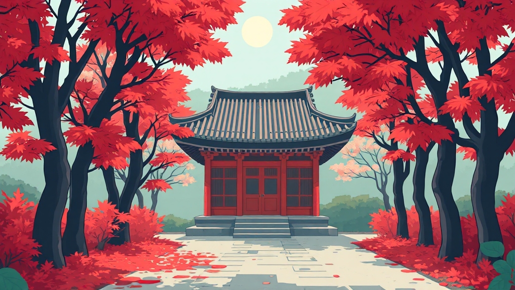 벽련암 단풍, 왜 특별할까? (cartoon 스타일)