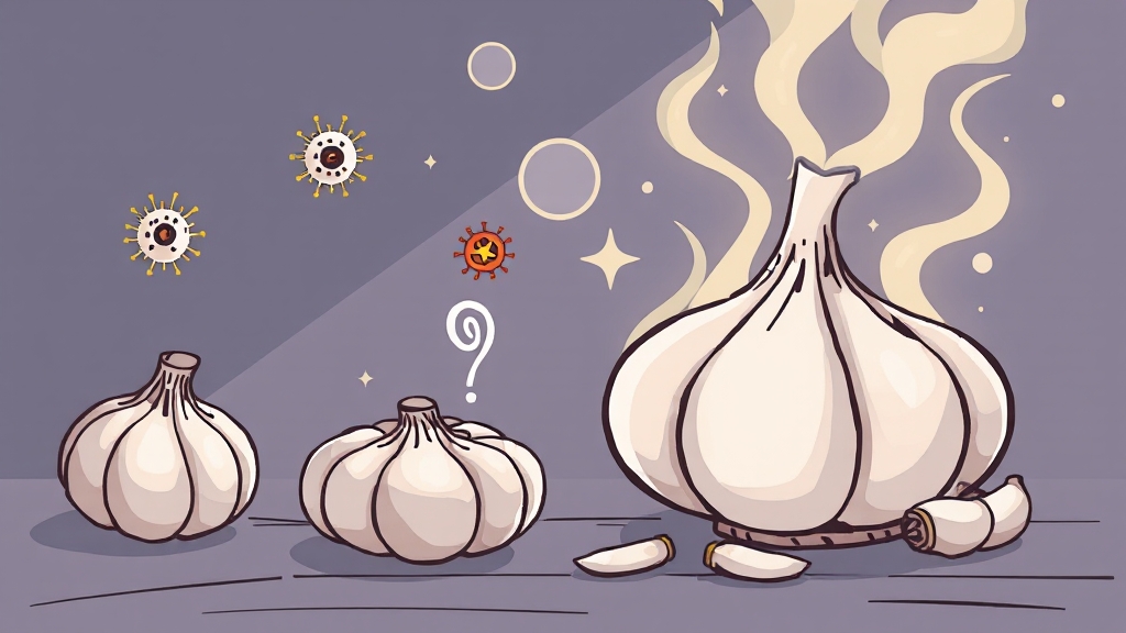 마늘, 천연 항생제의 힘 (cartoon 스타일)