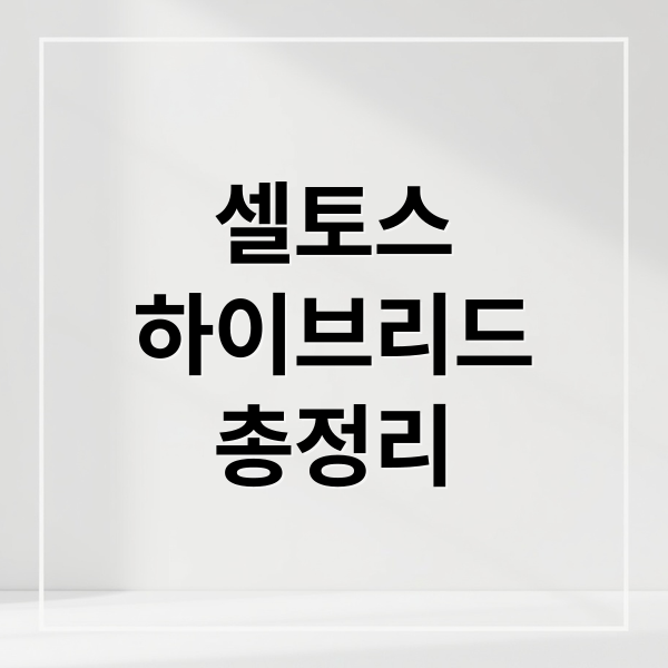 셀토스
하이브리드
총정리 (기아, 신형 하이브리드 셀토스 출시)