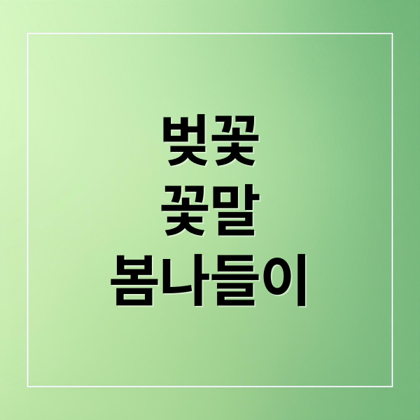 벚꽃
꽃말
봄나들이 (벚꽃 꽃말)