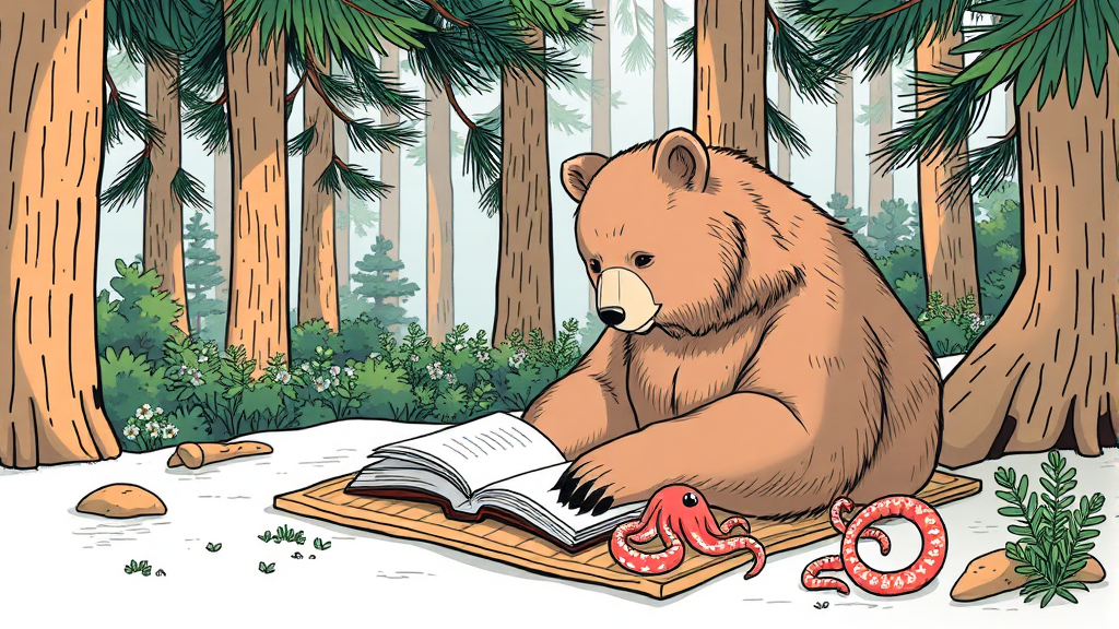 곰솔 숲 그늘 아래 휴식 (illustration 스타일)