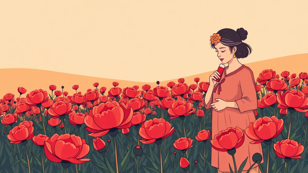 작약정 복용 시 주의사항 (illustration 스타일)