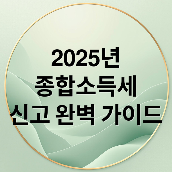 2025년
종합소득세
신고 완벽 가이드 (개인사업자 종합소득세 신고 준비서류)