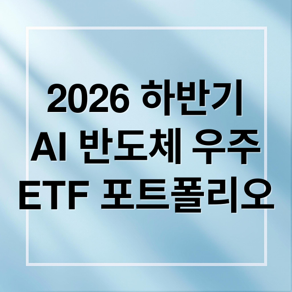 2026 하반기
AI 반도체 우주
ETF 포트폴리오 (2026 하반기 ETF 포트폴리오)