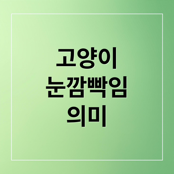 고양이
눈깜빡임
의미 (고양이 눈 깜빡이는 이유)