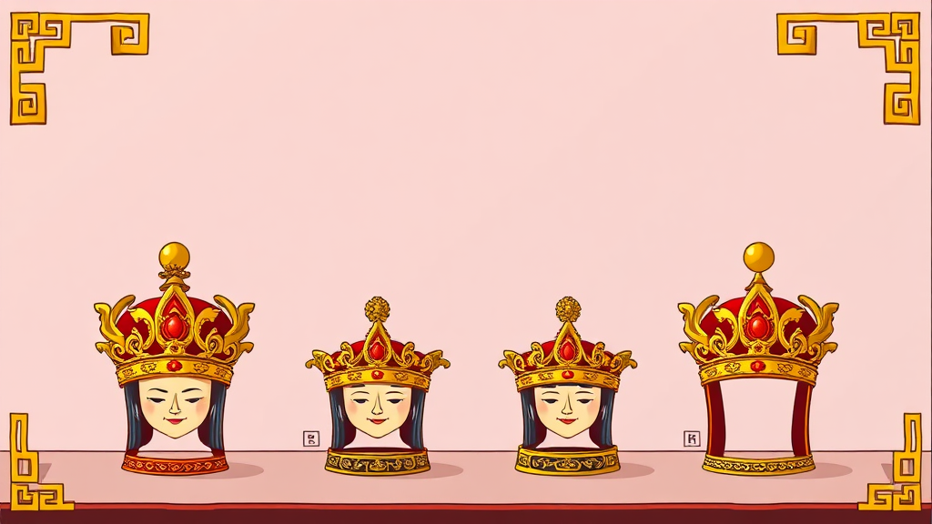 신라 금관 6점: 종류별 특징 분석 (cartoon 스타일)