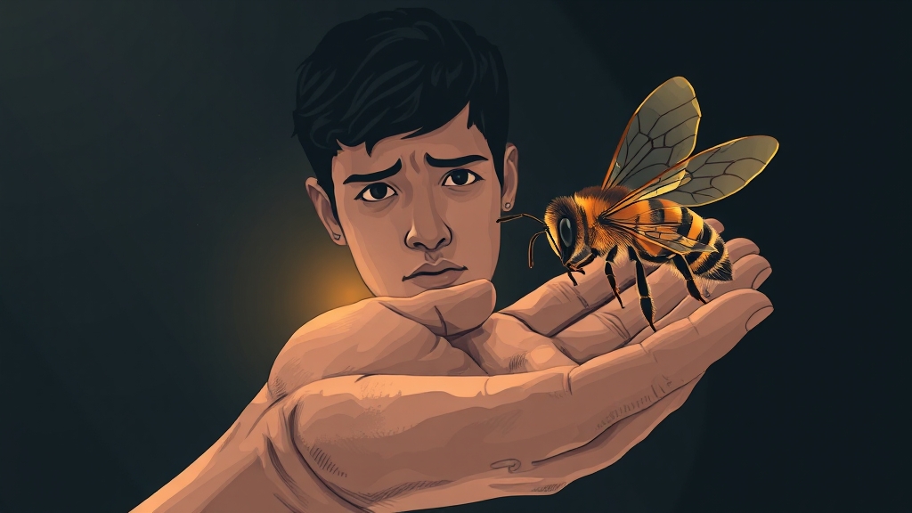 벌에 쏘이는 꿈, 무슨 의미? (illustration 스타일)