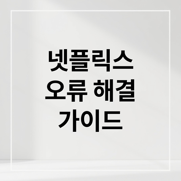 넷플릭스
오류 해결
가이드 (넷플릭스 오류 해결)