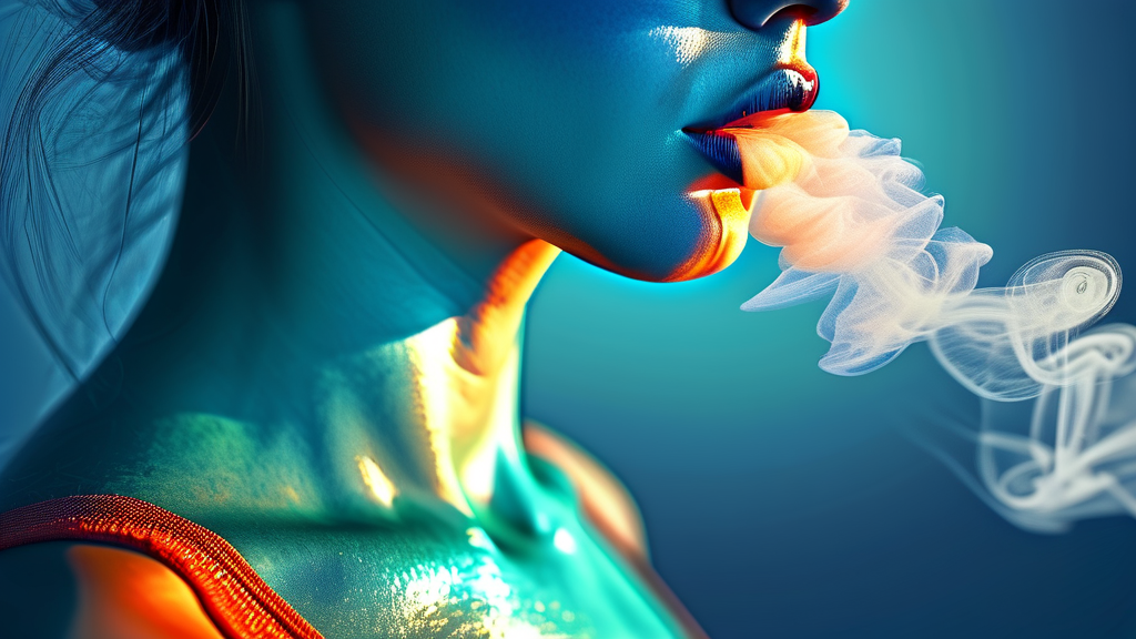 기관지염의 주요 원인과 증상 (realistic 스타일)