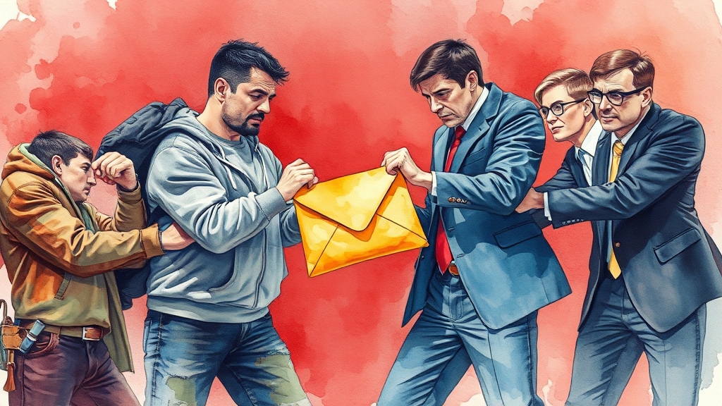 찬반 논쟁: 노동계 vs 경영계 (watercolor 스타일)