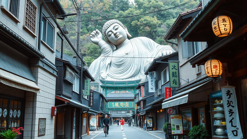 우치코: 전통과 아름다움이 살아 숨 쉬는 마을 (realistic 스타일)