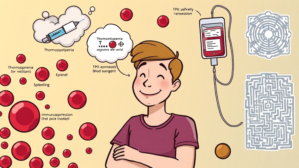 혈소판감소증 최신 치료법 (cartoon 스타일)