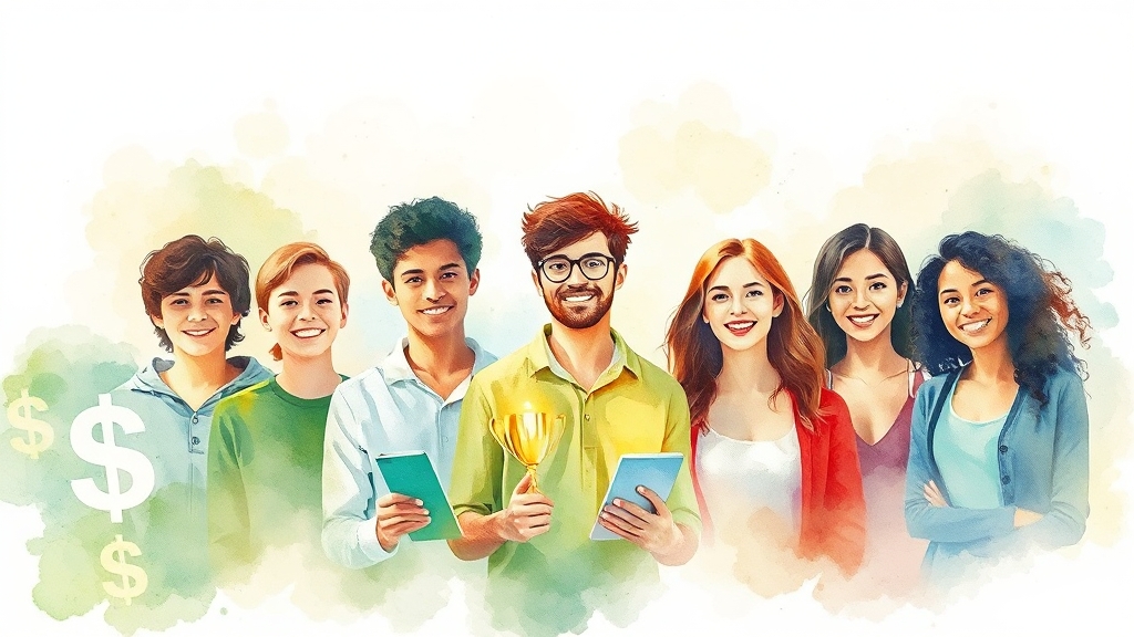 정부 지원금 및 저축 금액 (watercolor 스타일)