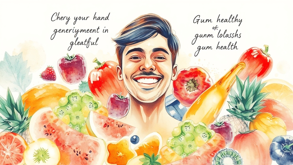 잇몸 건강, 식습관이 중요해요! (watercolor 스타일)