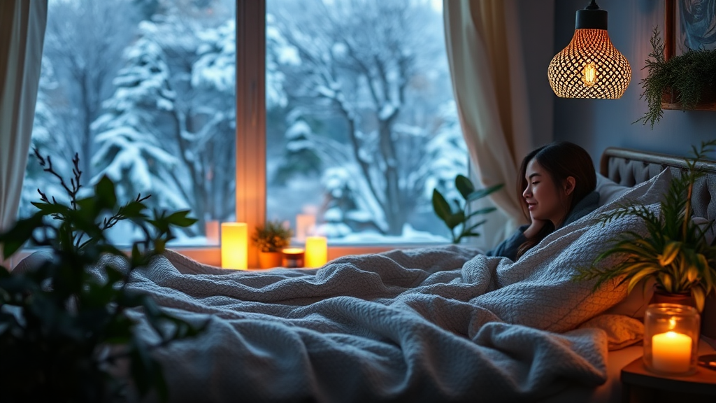 겨울철 숙면 돕는 추가 팁 (realistic 스타일)