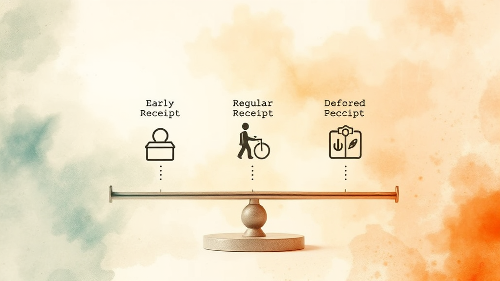 조기수령 vs 정상수령 vs 연기연금 (watercolor 스타일)