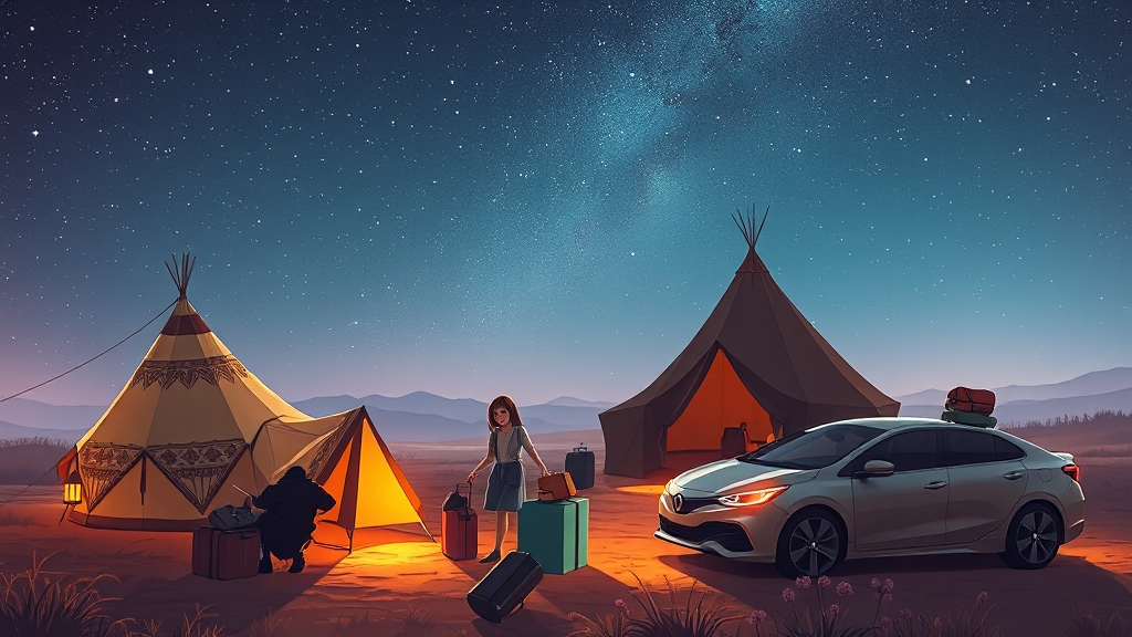 차박 장점과 단점 (illustration 스타일)