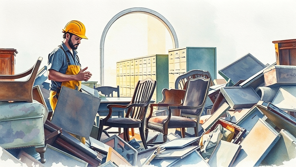 폐기물 처리 및 유품 정리 서비스 (watercolor 스타일)