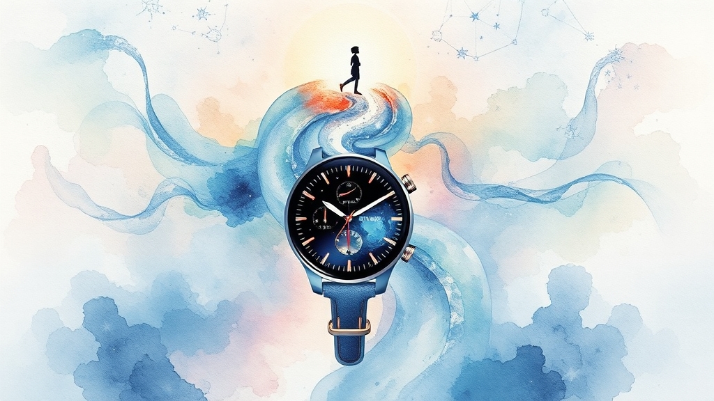 건강 관리 목표 설정 및 달성 (watercolor 스타일)