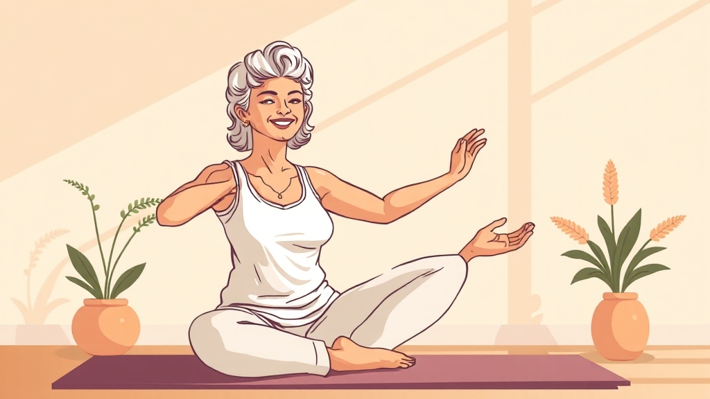 갱년기 관절 건강, 관리 꿀팁! (illustration 스타일)