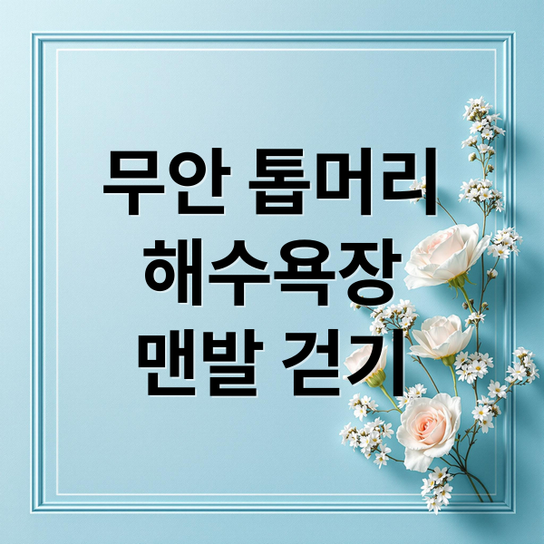 무안 톱머리
해수욕장
맨발 걷기 (무안 톱머리 해수욕장 맨발걷기)