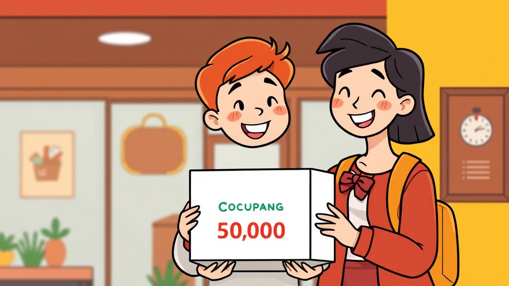 지급 배경: 고객 만족도 향상 (cartoon 스타일)