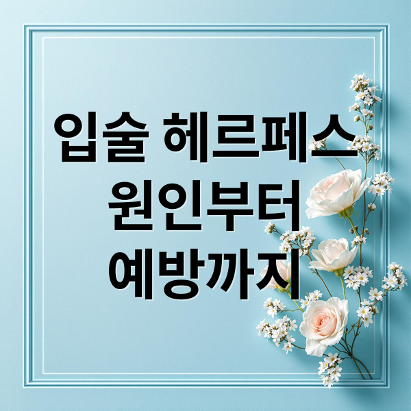 입술 헤르페스원인부터예방까지 (입술 헤르페스)