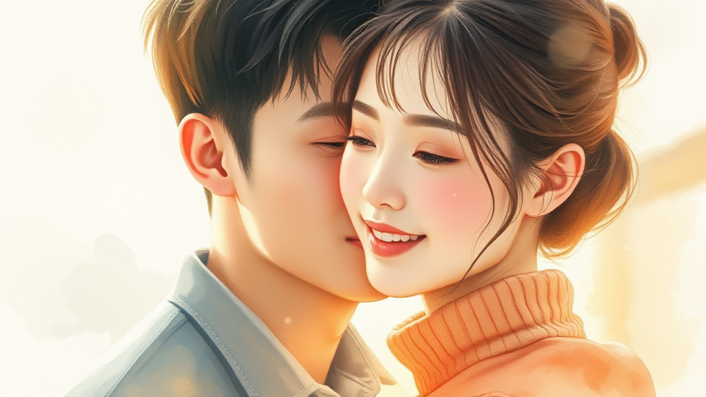 결별 후 영식, 현숙의 현재 상황 및 심경 (watercolor 스타일)