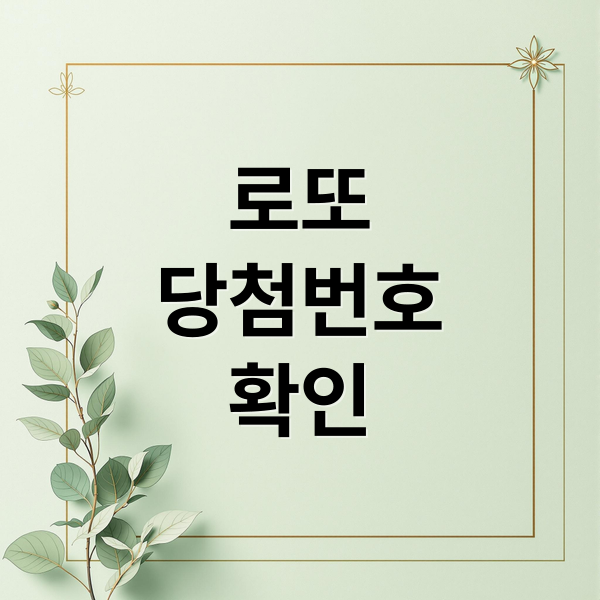 로또
당첨번호
확인 (로또 당첨번호)